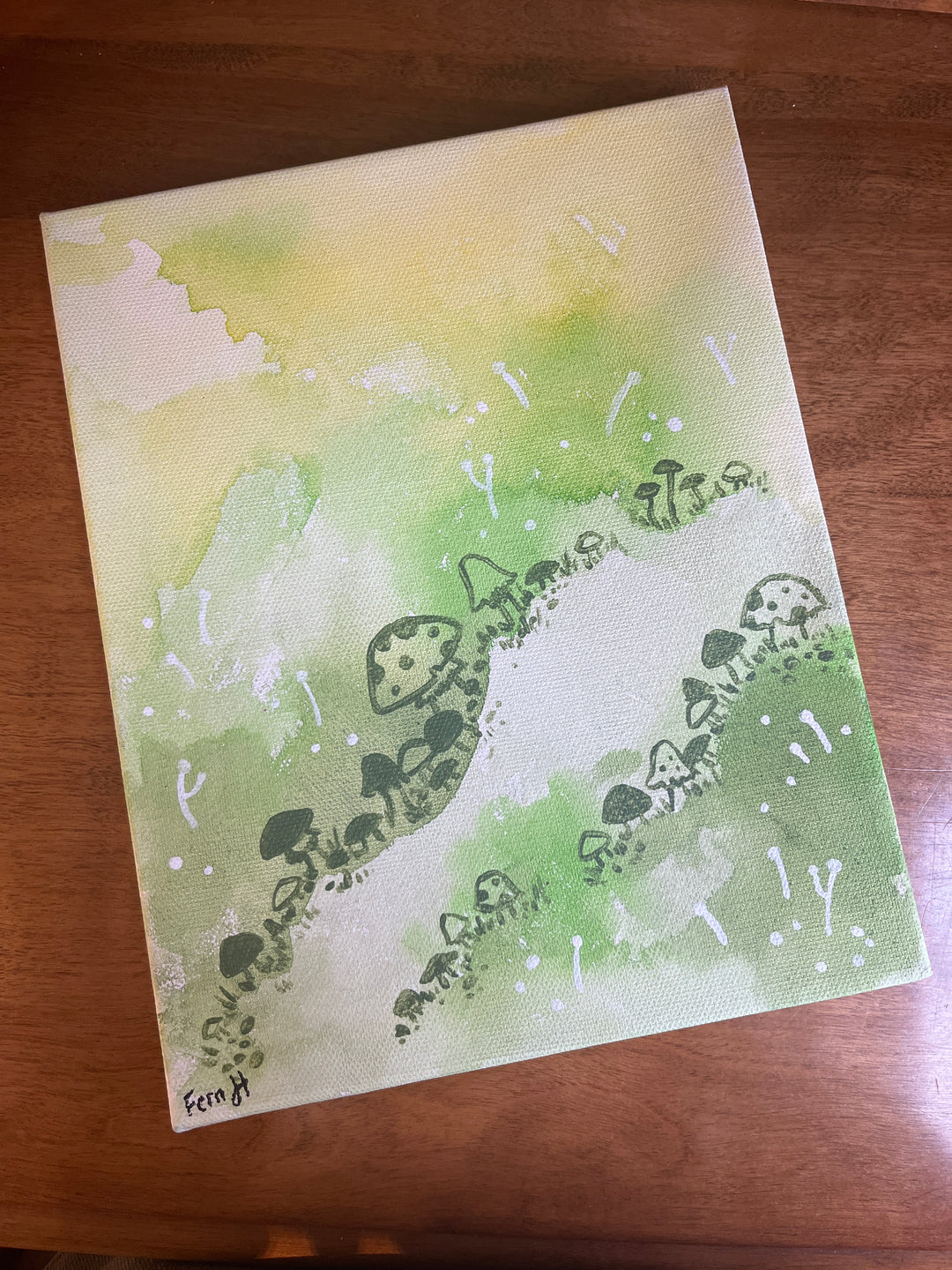 Green Mushroom painting