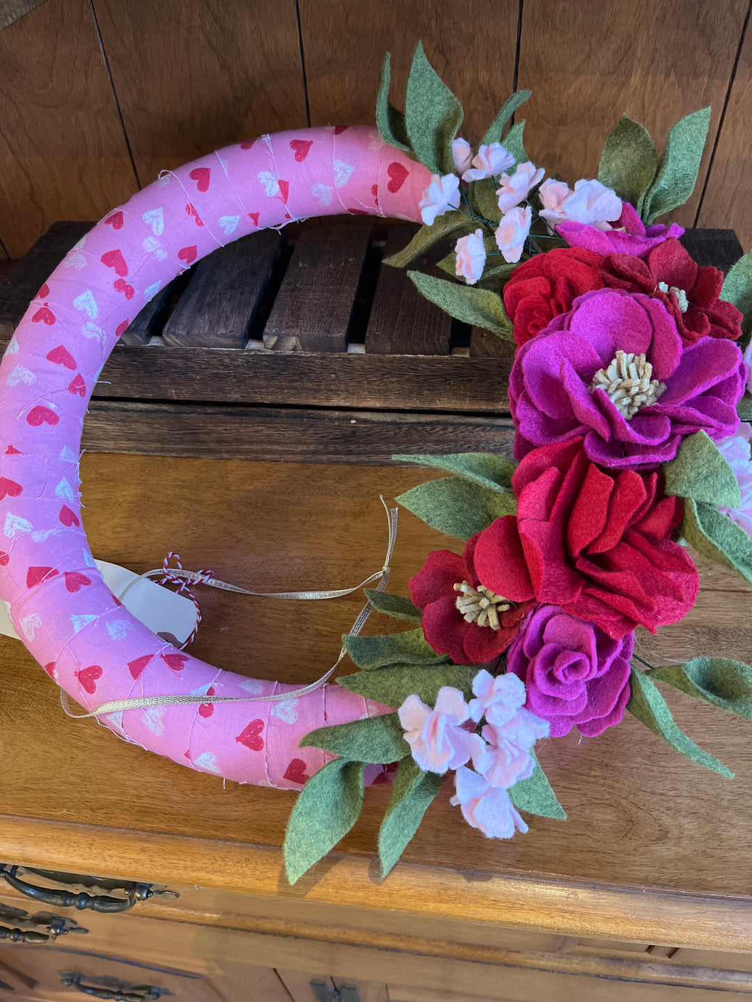 14 inch felt flower wreath