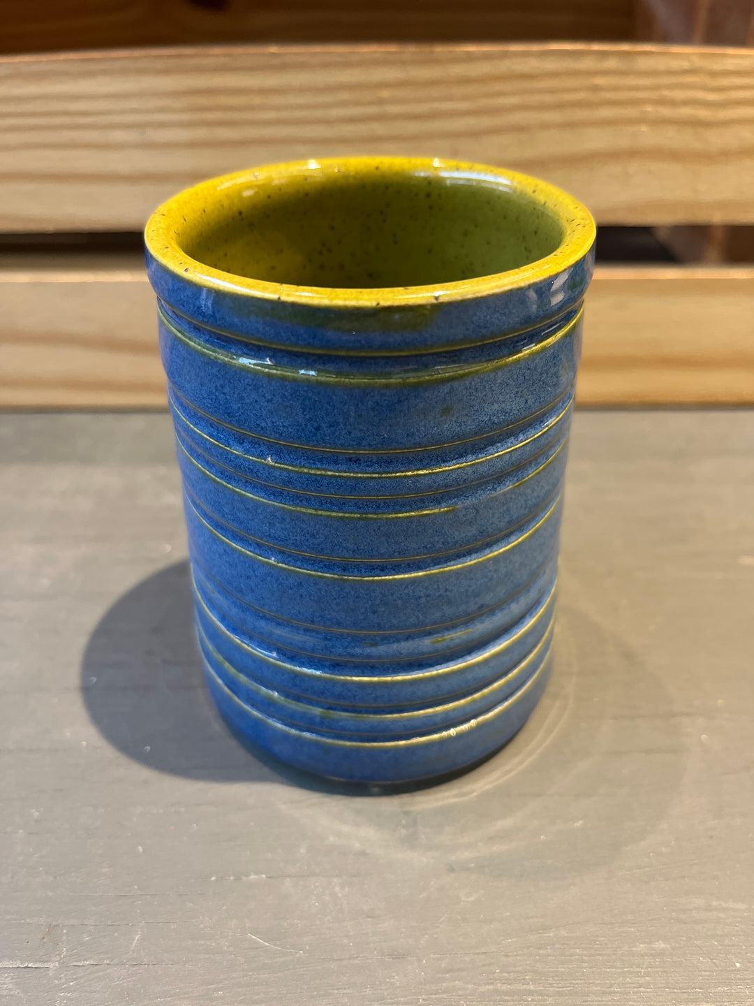 Carved Vase (Olive/Blue)