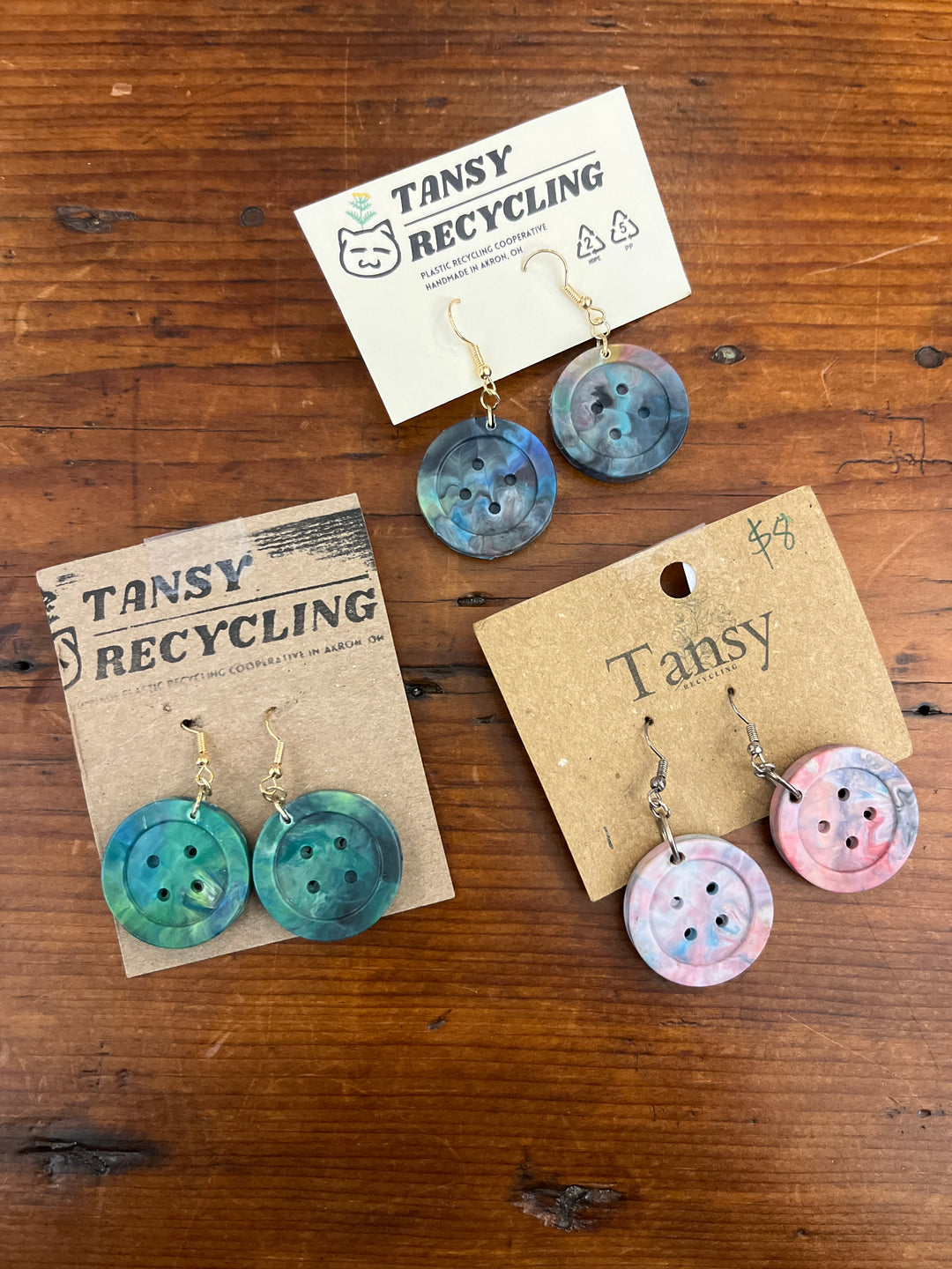 Button earrings