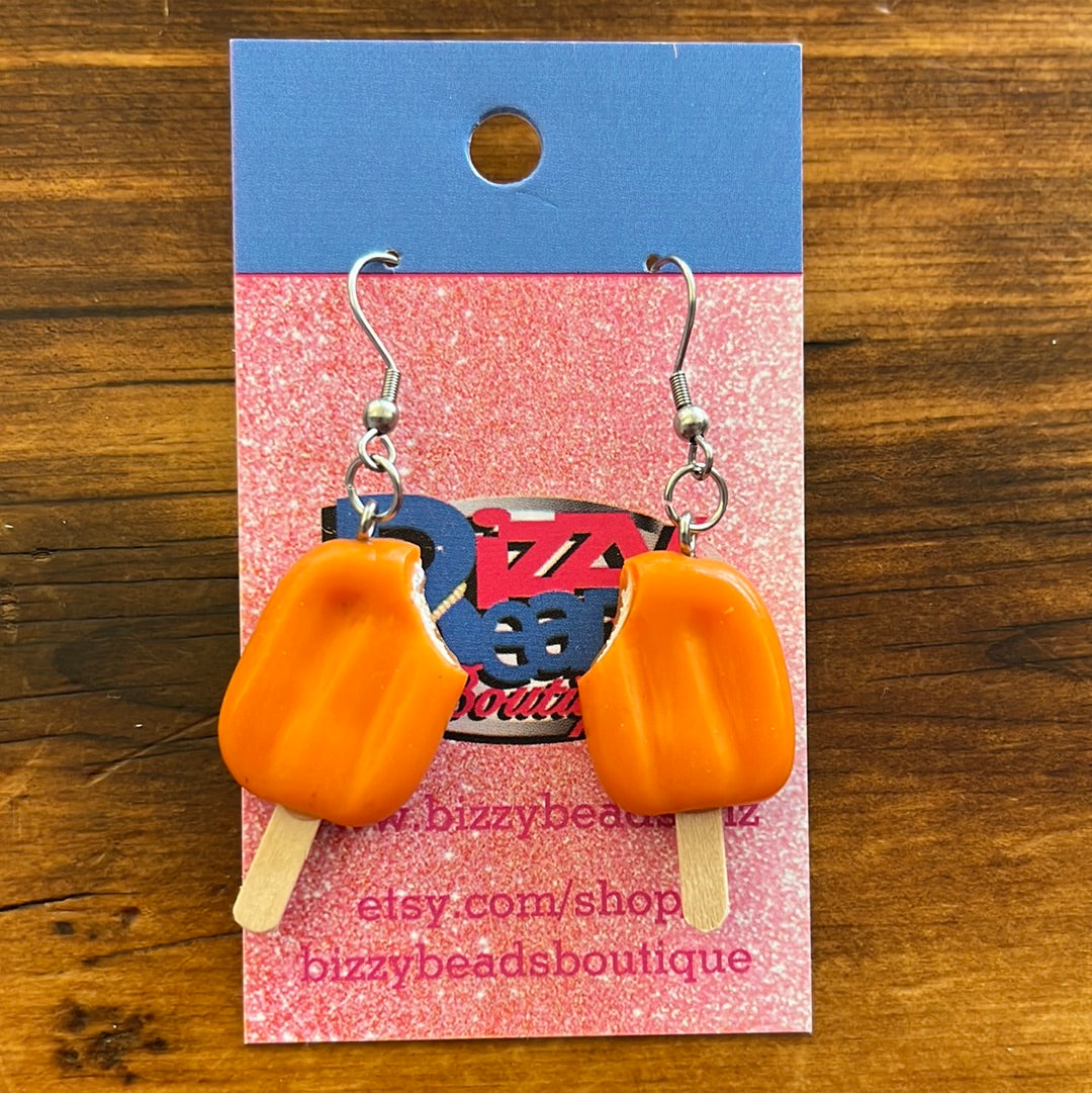 ORANGE CREAMSICLE CLAY EARRINGS