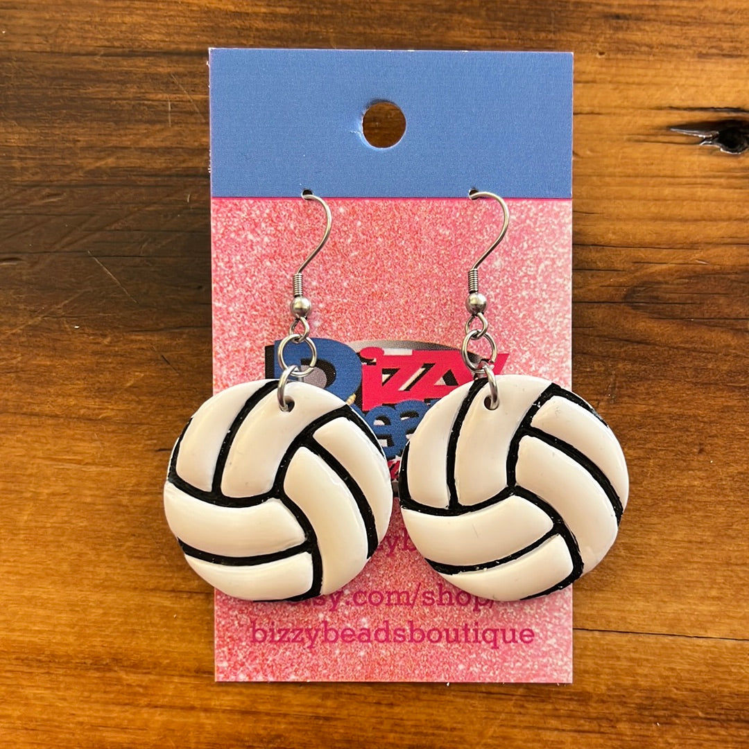 Volleyball Clay Earrings