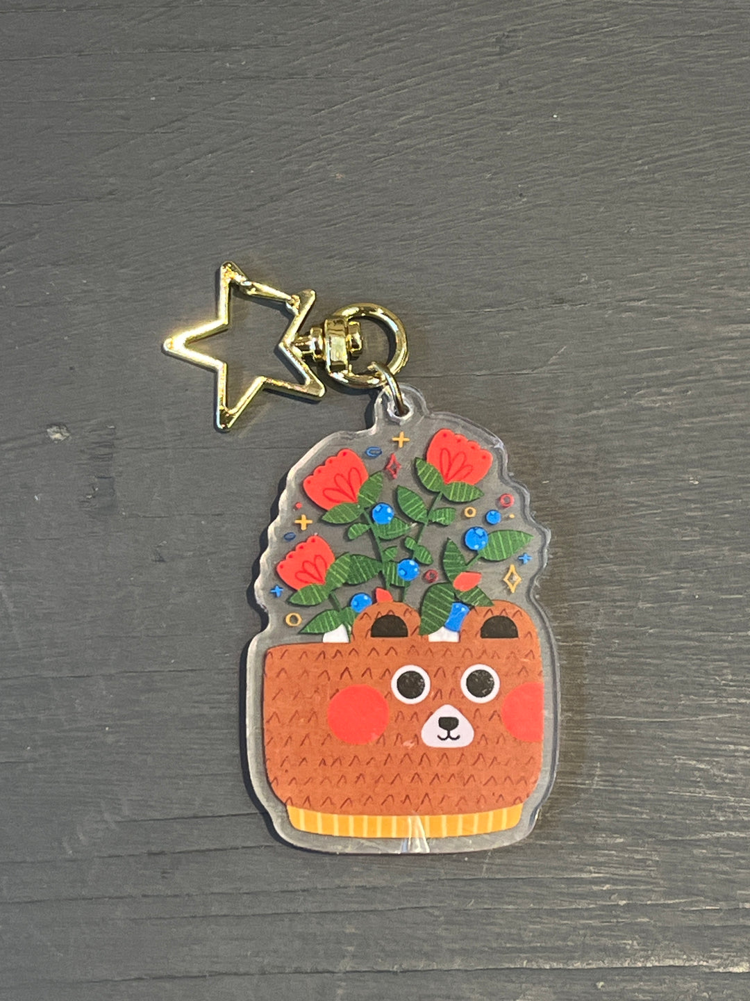 Bear Plant Keychain