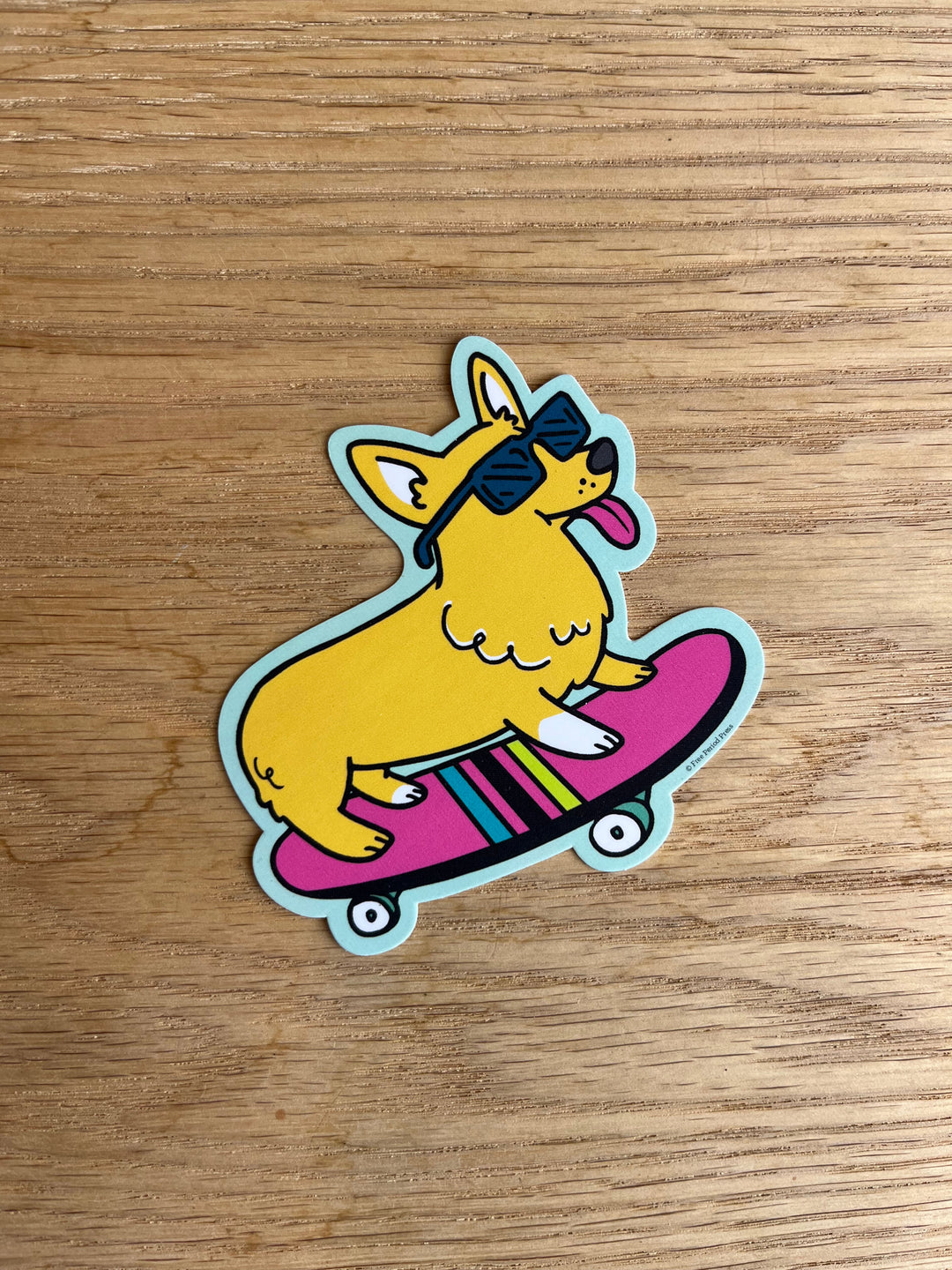 Skateboarding Corgi