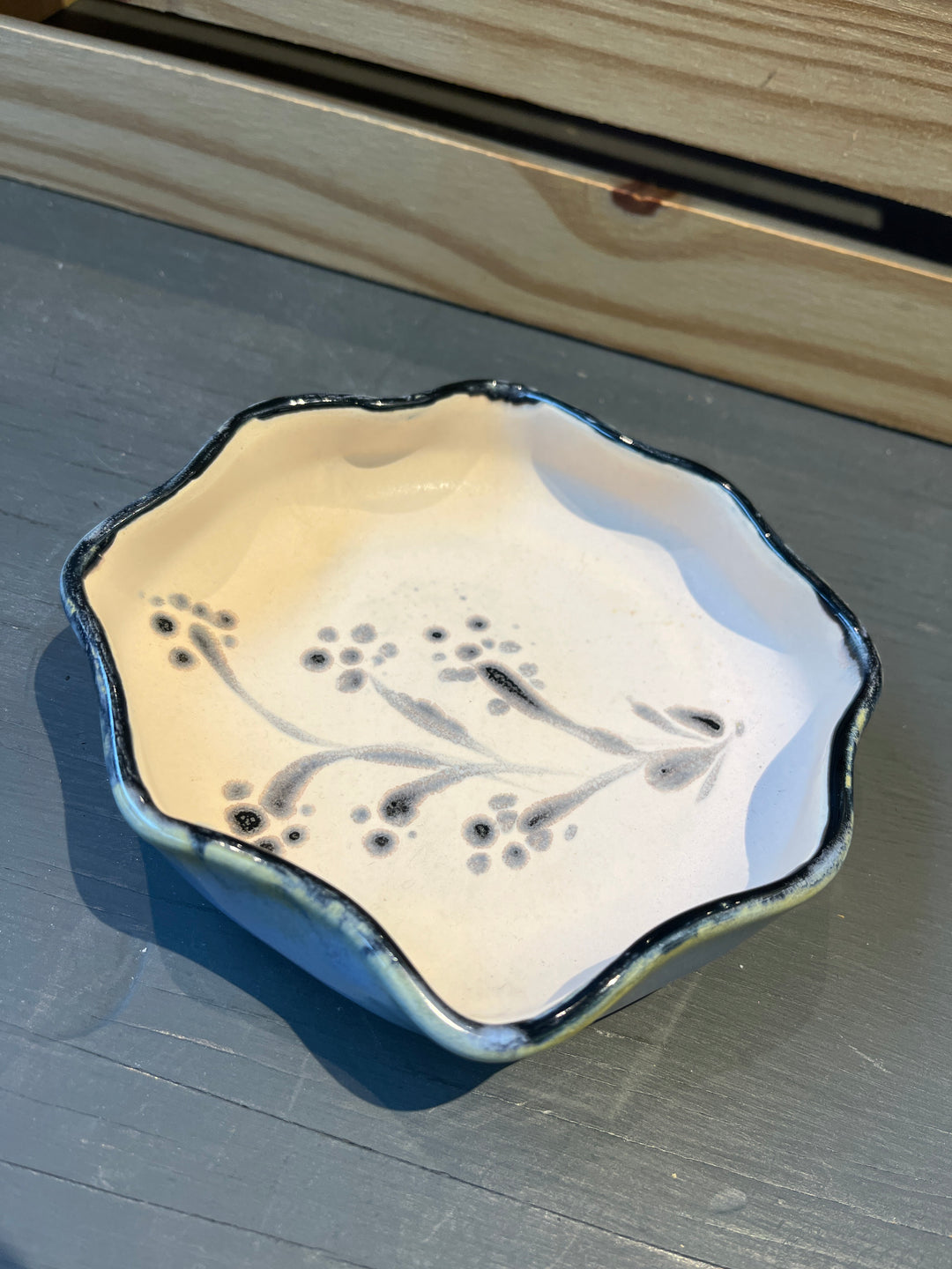 Periwinkle fluted porcelain bowl