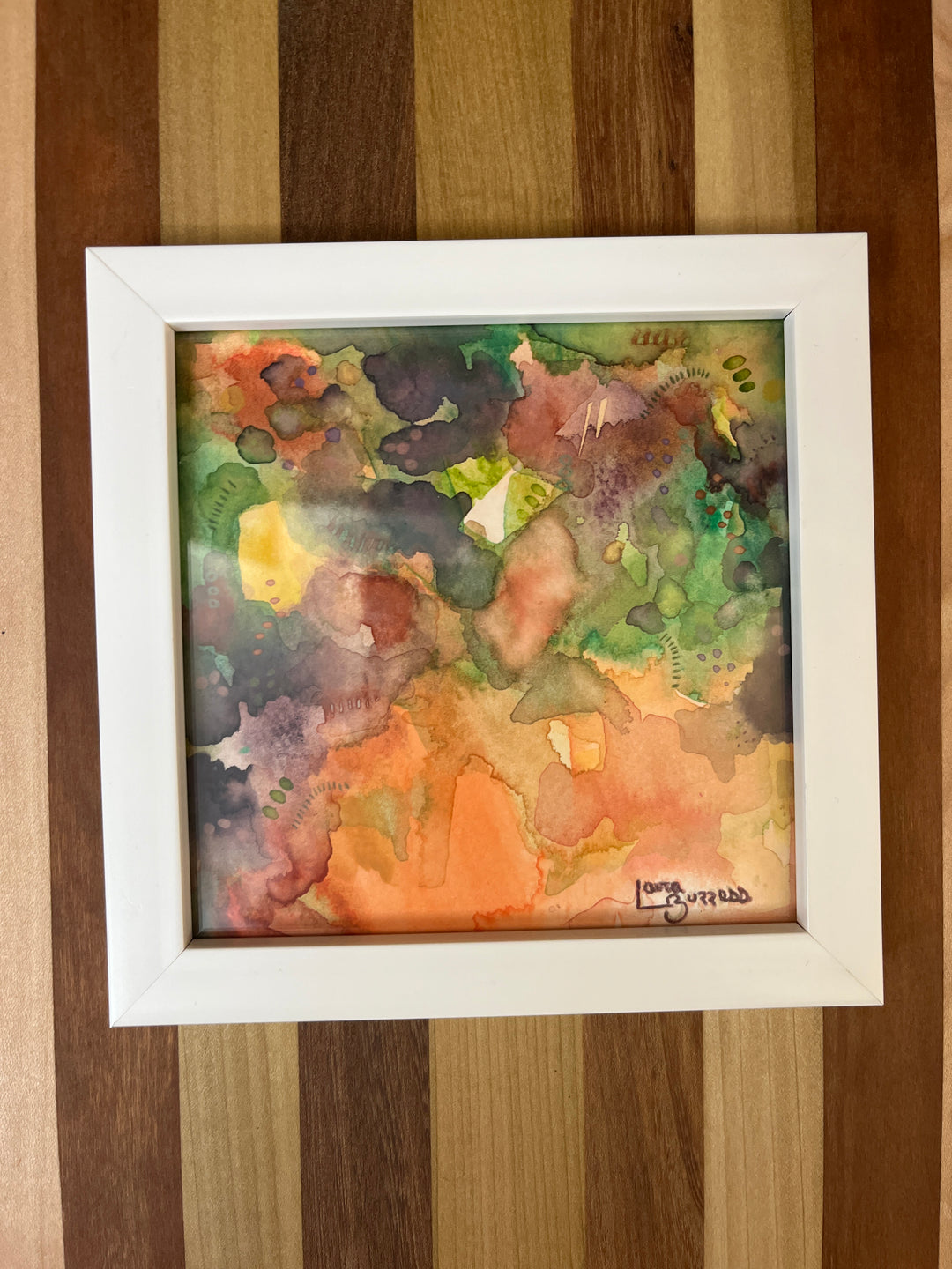 Medley in Orange Abstract Water Color Painting