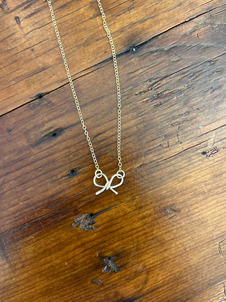 Gold Bow Necklace