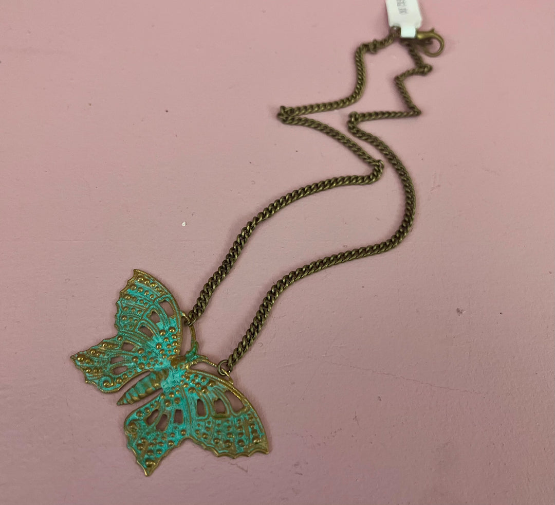 Patina Butterfly Necklace