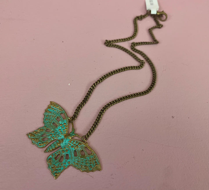 Patina Butterfly Necklace