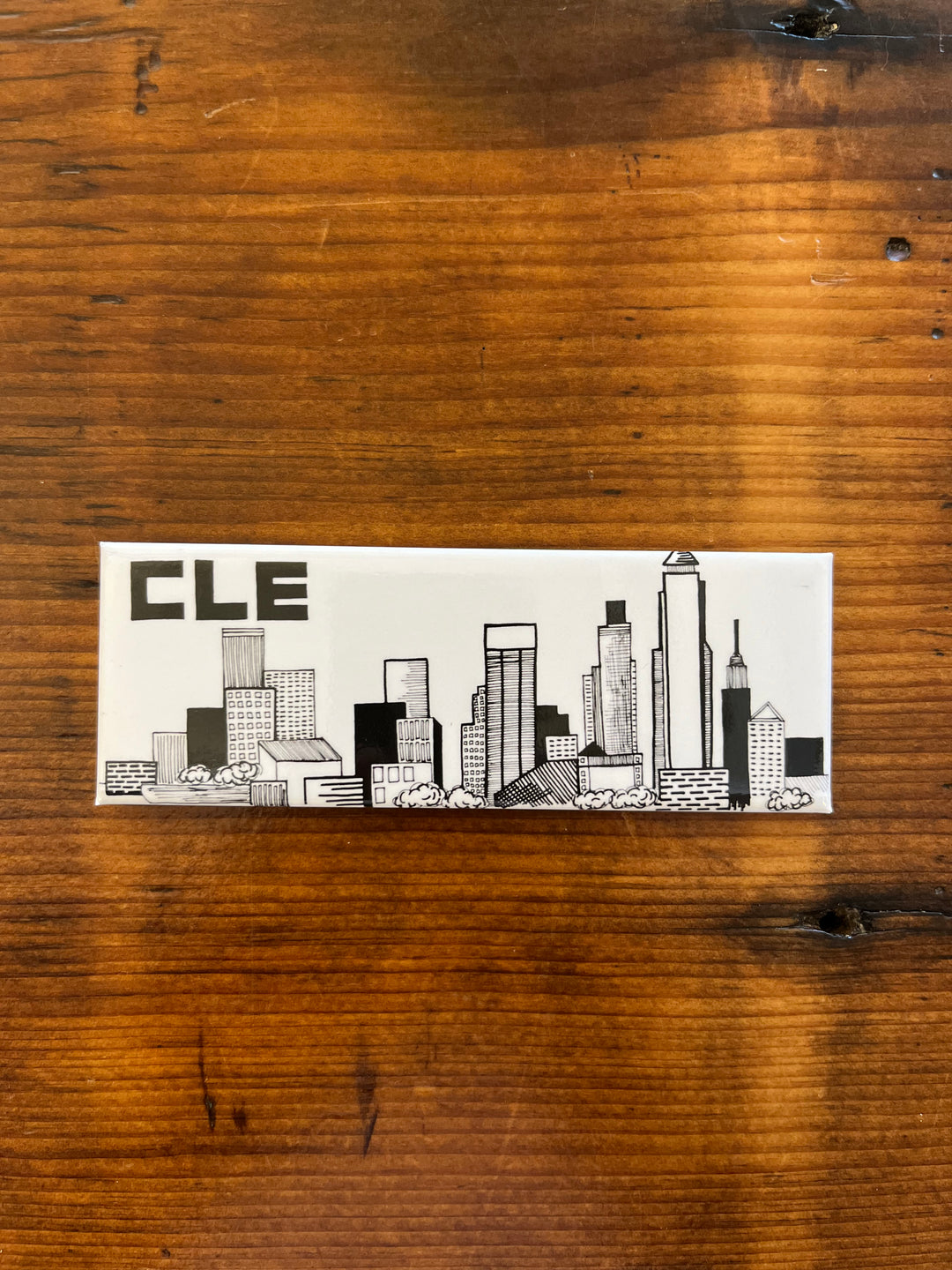 B/W Cle Skyline Magnet