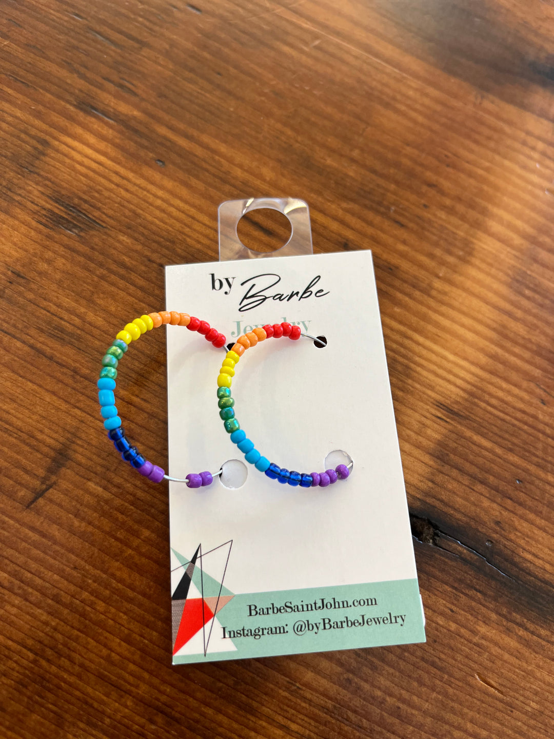 Beaded Rainbow Hoops